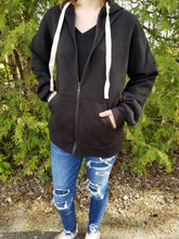 Load image into Gallery viewer, Front Zip Hoodie, Black