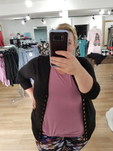 Load image into Gallery viewer, Snap Cardigan 3/4 sleeve Black