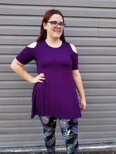 Load image into Gallery viewer, Remember Me Cold Shoulder Eggplant