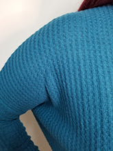 Load image into Gallery viewer, Brushed Waffle Sweater Teal