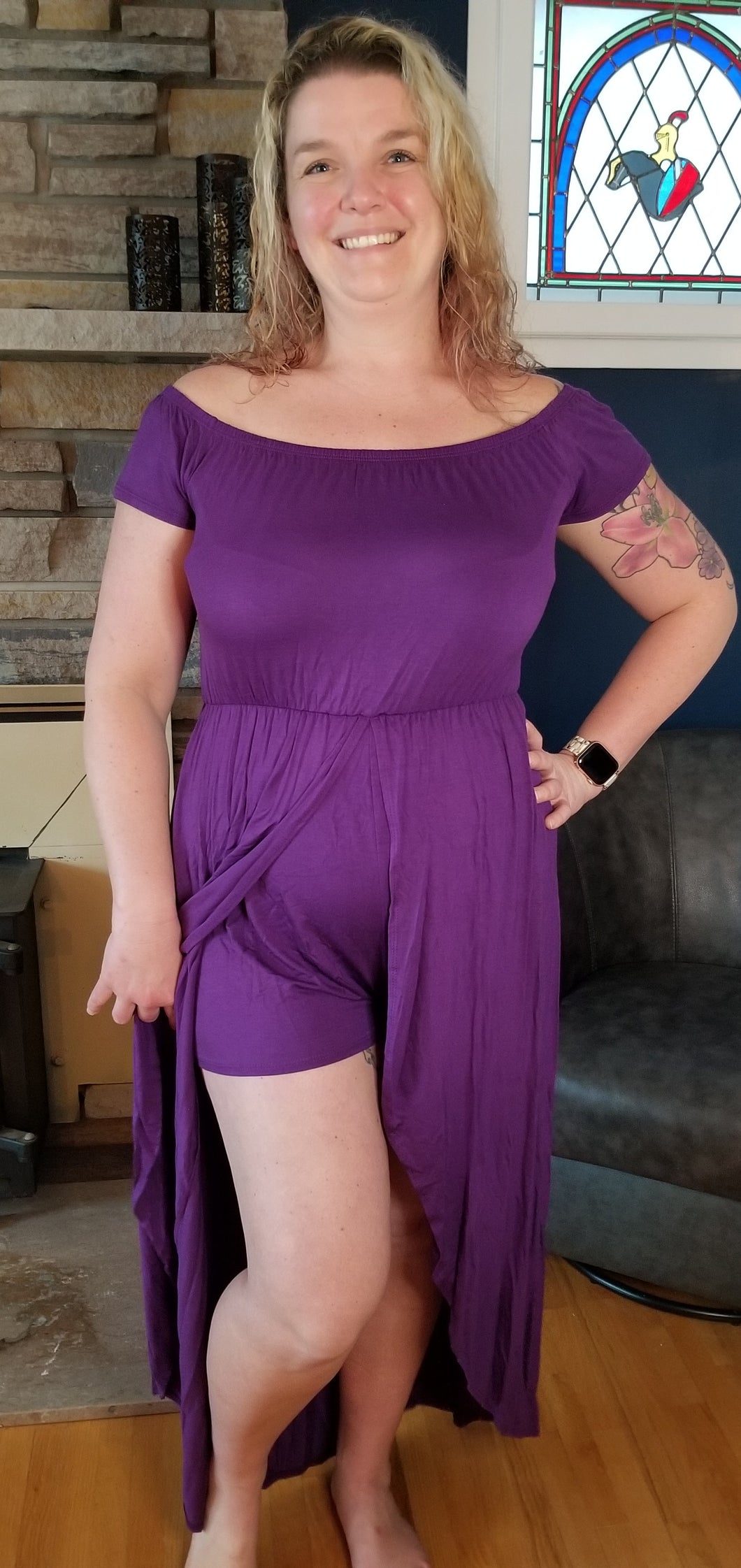 Flirty Jumper Dress Purple